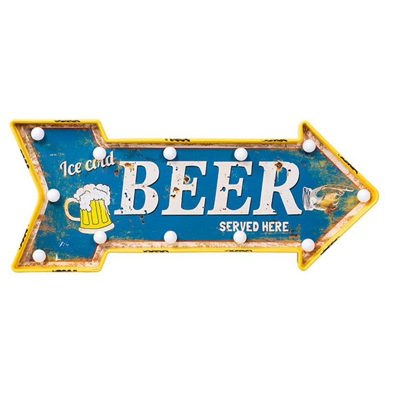 Аксессуар на стену Beer Синий Желтый в Челябинске | Loft Concept 