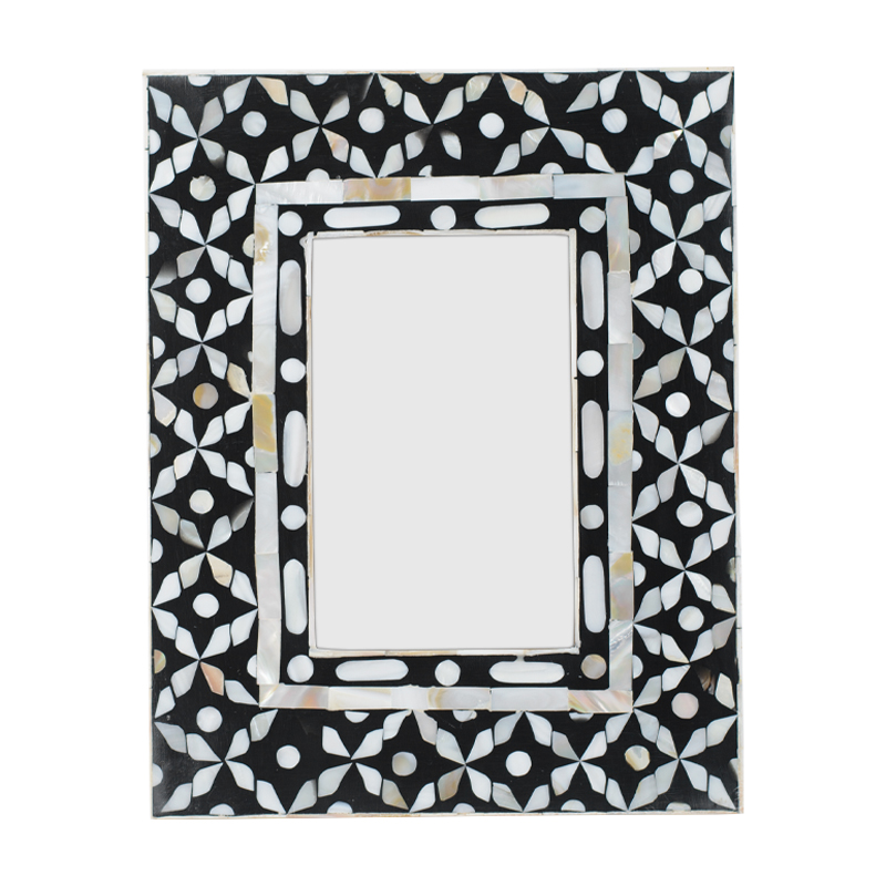 Рама для фото Bone Inlay Pearl Black S Черный Перламутровый Белый Рама для фото Bone Inlay Pearl Black S Черный Перламутровый Белый в Челябинске | Loft Concept
