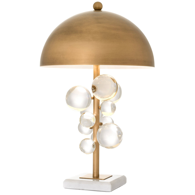 Настольная лампа Eichholtz Table Lamp Floral Латунь Античная полированная Прозрачное Стекло Белый Настольная лампа Eichholtz Table Lamp Floral Латунь Античная полированная Прозрачное Стекло Белый в Челябинске | Loft Concept