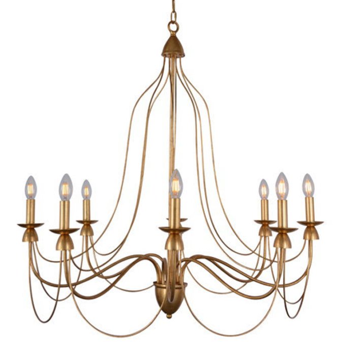 Люстра Wrought Iron Chandelier Золотой Люстра Wrought Iron Chandelier Золотой в Челябинске | Loft Concept