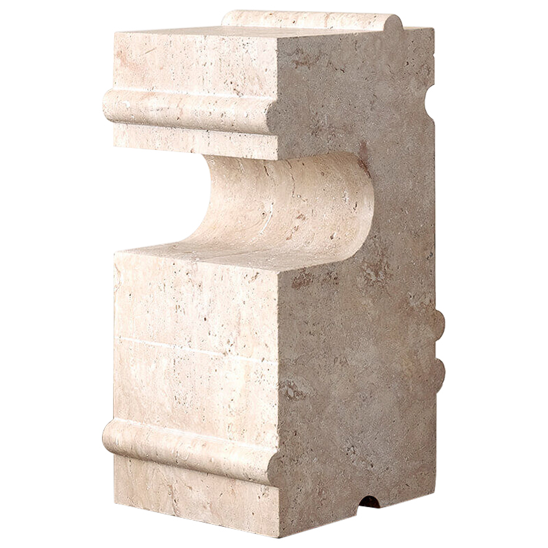Приставной стол Hume Stone Side Table дизайн Kelly Wearstler Песочный в Челябинске | Loft Concept 