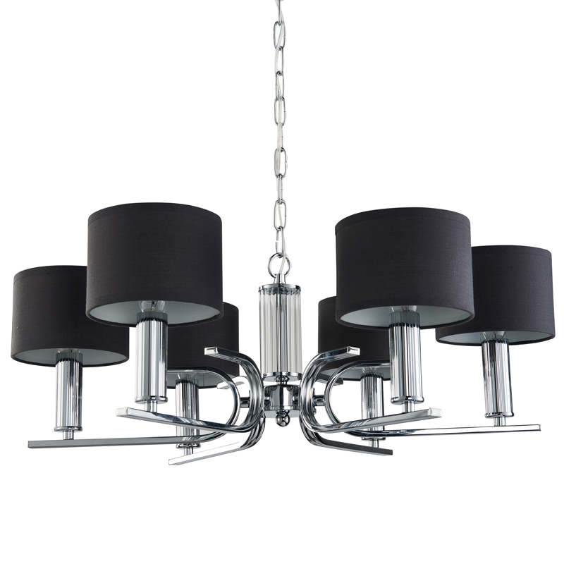 Люстра Yvette Chandelier 71 Хром Черный Прозрачный Люстра Yvette Chandelier 71 Хром Черный Прозрачный в Челябинске | Loft Concept
