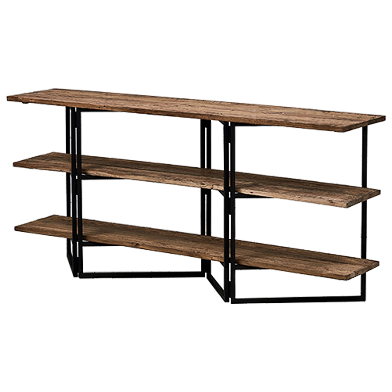 Стеллаж в стиле Лофт Luigi Loft 3 Shelves Rack Коричневый Черный Стеллаж в стиле Лофт Luigi Loft 3 Shelves Rack Коричневый Черный в Челябинске | Loft Concept