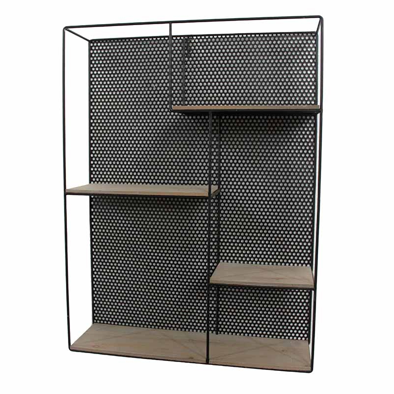 Полка Perforation Loft Rectangle Shelf Бежево-серый Черный в Челябинске | Loft Concept 