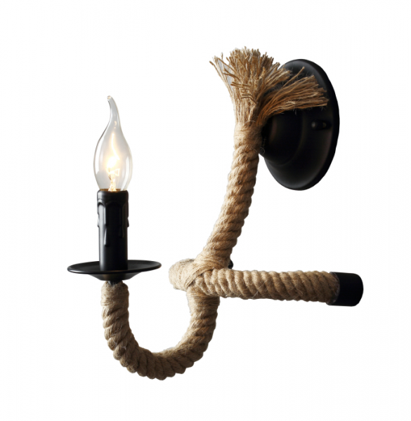 Бра Loft Rope Candle Bra Черный Бра Loft Rope Candle Bra Черный в Челябинске | Loft Concept