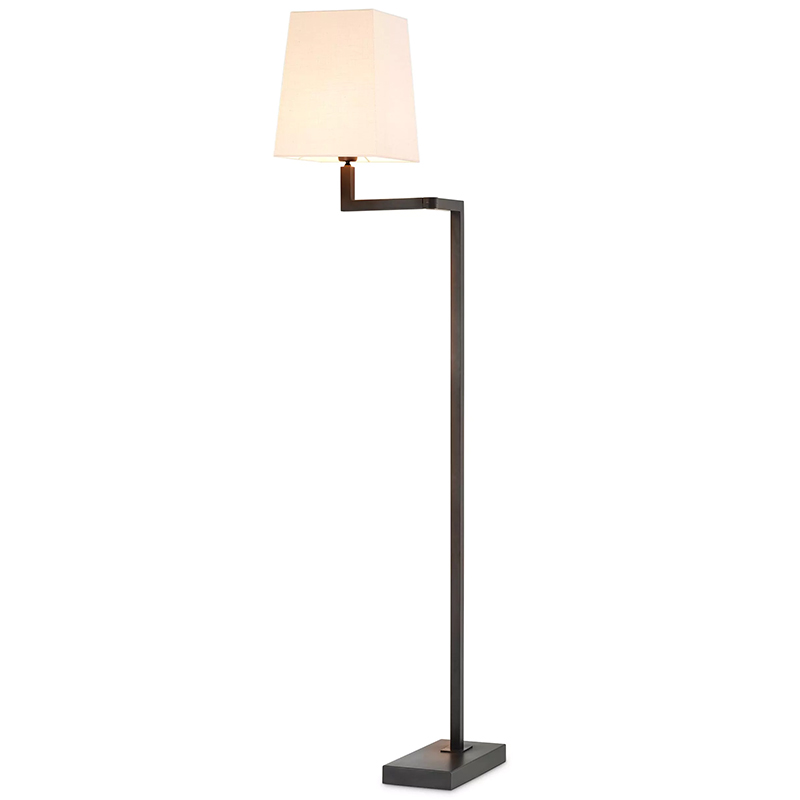 Торшер Eichholtz Floor Lamp Cambell Bronze Белый Темная бронза Торшер Eichholtz Floor Lamp Cambell Bronze Белый Темная бронза в Челябинске | Loft Concept