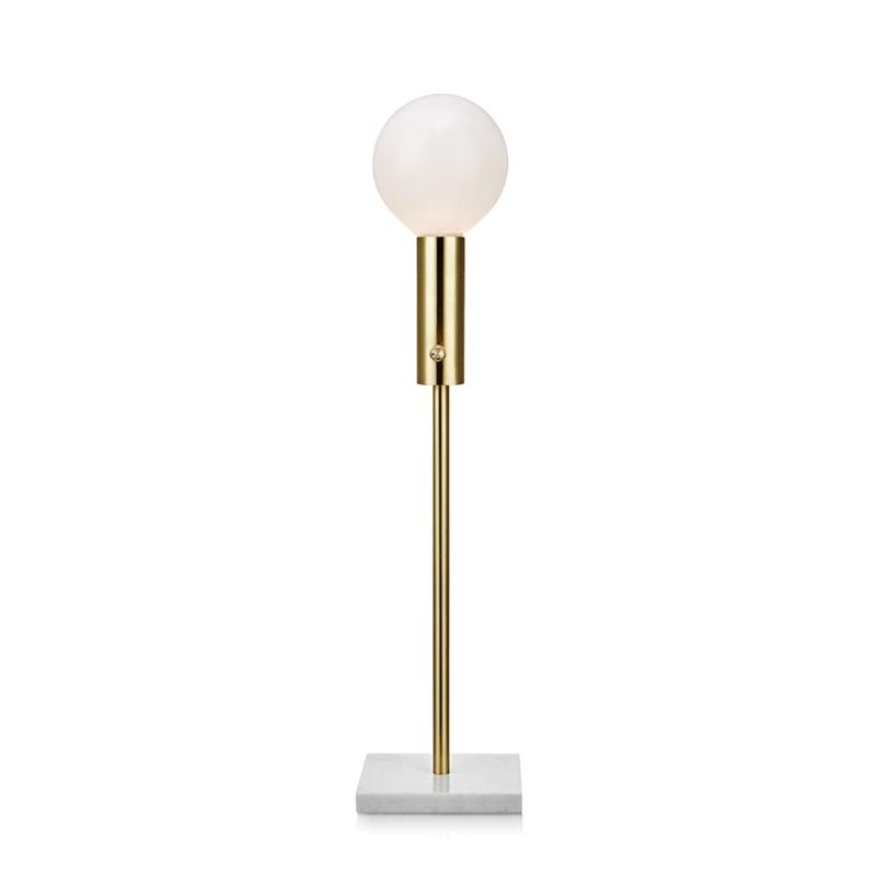 Настольная лампа Marble Top Brass Латунь Белый Настольная лампа Marble Top Brass Латунь Белый в Челябинске | Loft Concept