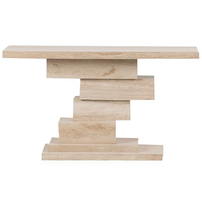 Консоль Taya Travertine Console Бежевый Консоль Taya Travertine Console Бежевый в Челябинске | Loft Concept