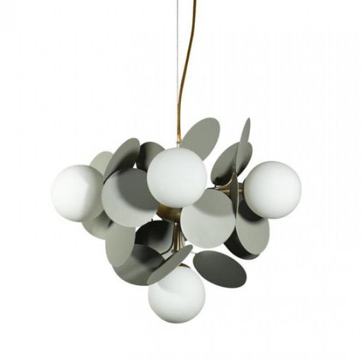 Люстра MATISSE Chandelier circle Gray 6 ламп Серый Золотой Белый Люстра MATISSE Chandelier circle Gray 6 ламп Серый Золотой Белый в Челябинске | Loft Concept