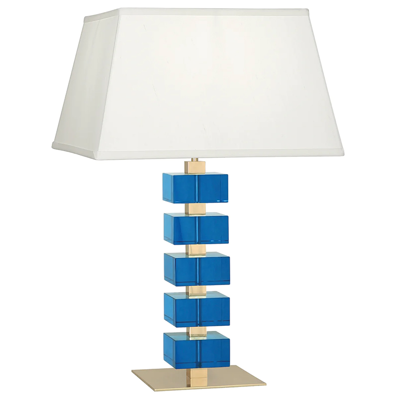 Настольная лампа Monaco Table Lamp Синий Латунь Белый в Челябинске | Loft Concept 