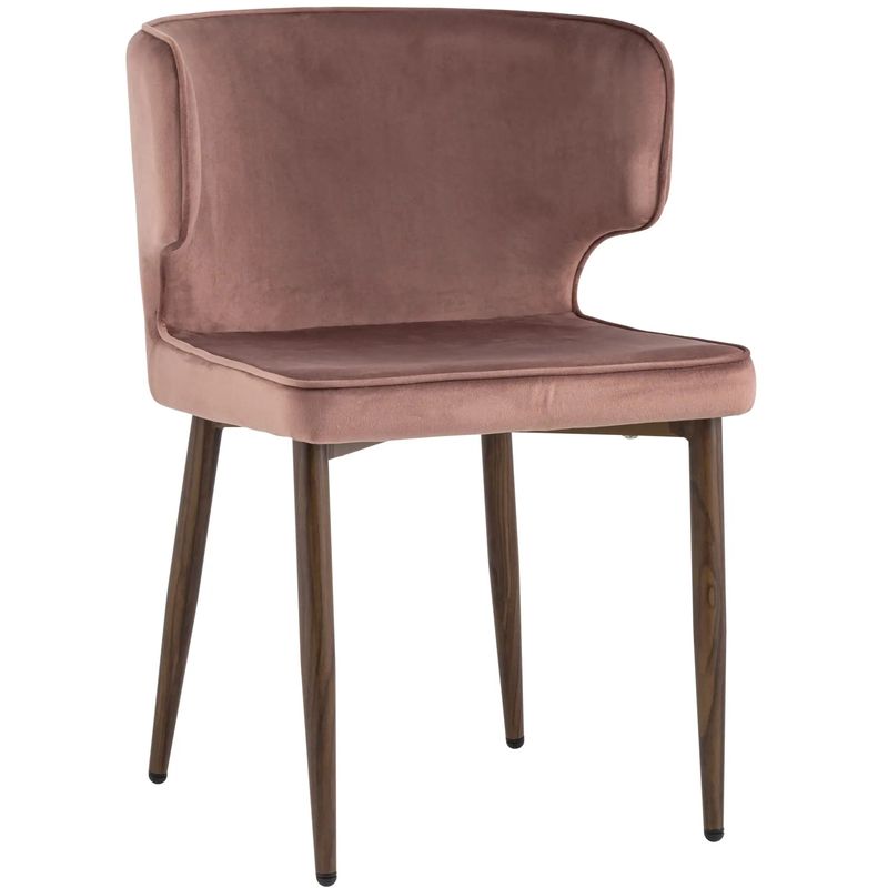Стул Mateo Chair Пыльнно-Розовый Велюр Розовый пастельный Коричневый Стул Mateo Chair Пыльнно-Розовый Велюр Розовый пастельный Коричневый в Челябинске | Loft Concept