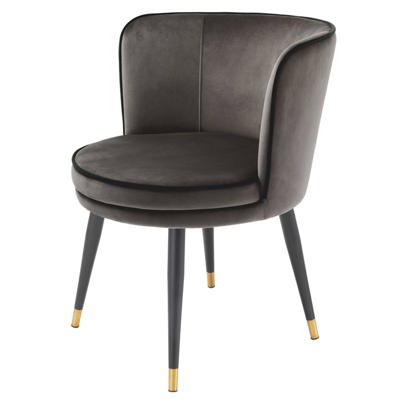 Стул Eichholtz Dining Chair Grenada grey Серый Черный Латунь Стул Eichholtz Dining Chair Grenada grey Серый Черный Латунь в Челябинске | Loft Concept