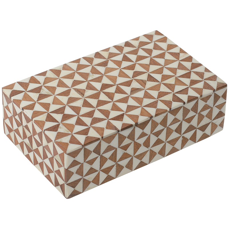 Шкатулка Wood Bone Inlay Box Древесина Белый Шкатулка Wood Bone Inlay Box Древесина Белый в Челябинске | Loft Concept
