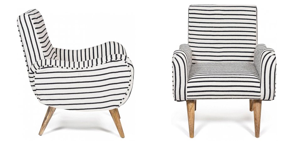 Кресло с подлокотниками Black and White Stripes Кресло с подлокотниками Black and White Stripes - Loft-Concept в Челябинске