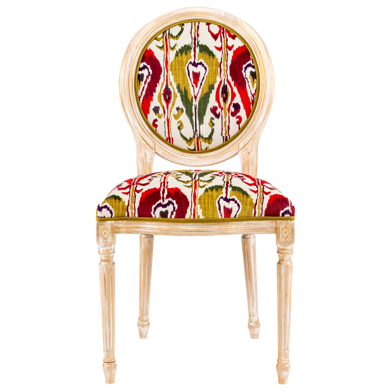 Стул Ikat Pattern Красно-белый Мульти Бежевый Стул Ikat Pattern Красно-белый Мульти Бежевый в Челябинске | Loft Concept