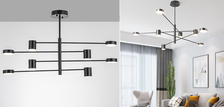 Светильник LED Lighting Black 8 lampholders Светильник LED Lighting Black 8 lampholders - Loft-Concept в Челябинске