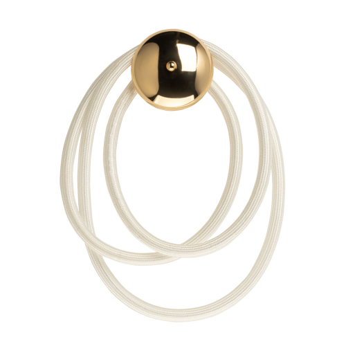 Бра с круглым золотистым основанием и белыми изогнутыми световыми линиями Luke Lampco Tracer Lamp Золотой в Челябинске | Loft Concept 