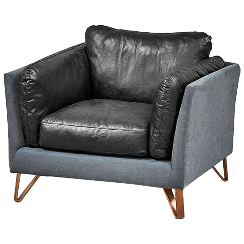 Кресло Freddie Armchair Графит Серо-голубой Медь Кресло Freddie Armchair Графит Серо-голубой Медь в Челябинске | Loft Concept