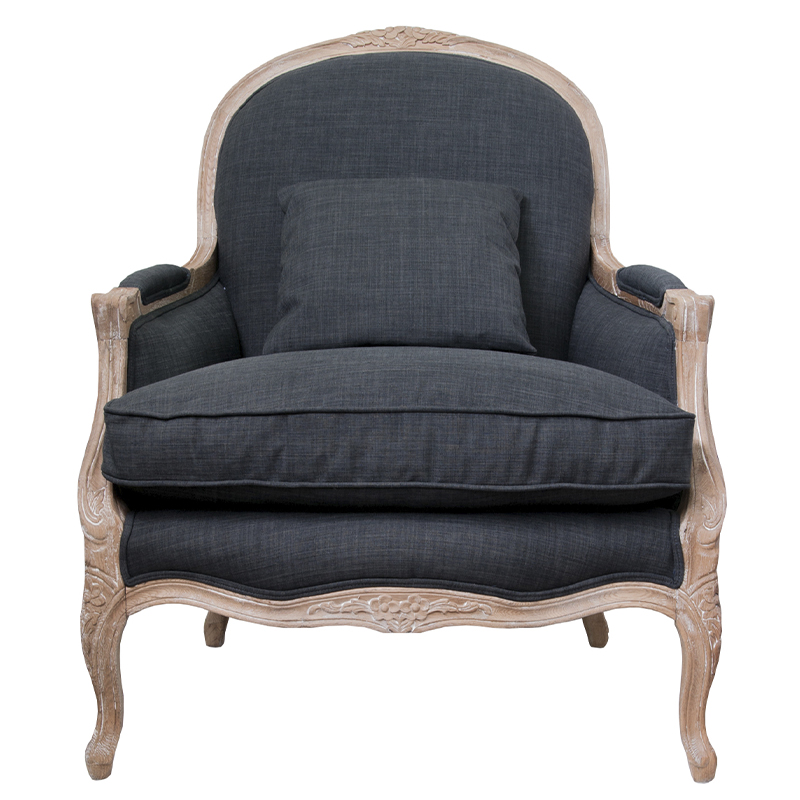 Кресло Ava Classical Armchair graphite flax Графит Коричневый Кресло Ava Classical Armchair graphite flax Графит Коричневый в Челябинске | Loft Concept