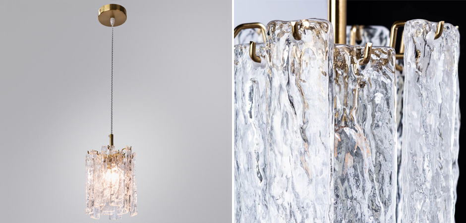 Подвесной светильник Iceberg Glass с Рельефным стеклом Подвесной светильник Iceberg Glass с Рельефным стеклом - Loft-Concept в Челябинске