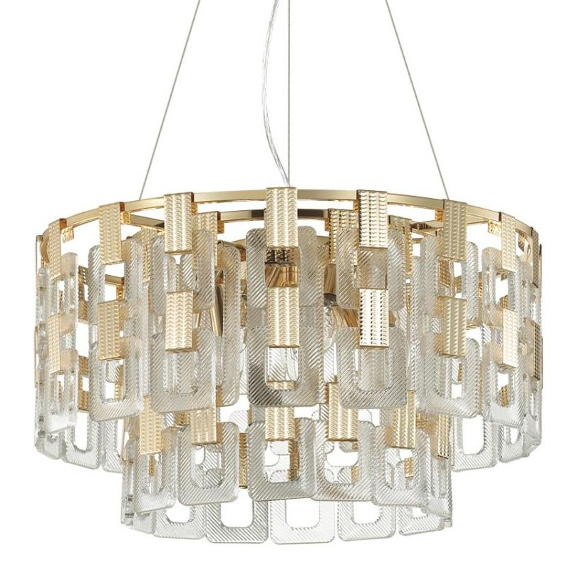 Люстра Ribbed Elements Pendant Round 52 Золотой Прозрачное Стекло Люстра Ribbed Elements Pendant Round 52 Золотой Прозрачное Стекло в Челябинске | Loft Concept