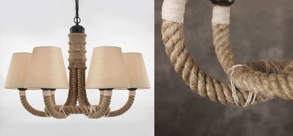 Люстра Rattan Chandelier Loft Rope Light Люстра Rattan Chandelier Loft Rope Light - Loft-Concept в Челябинске