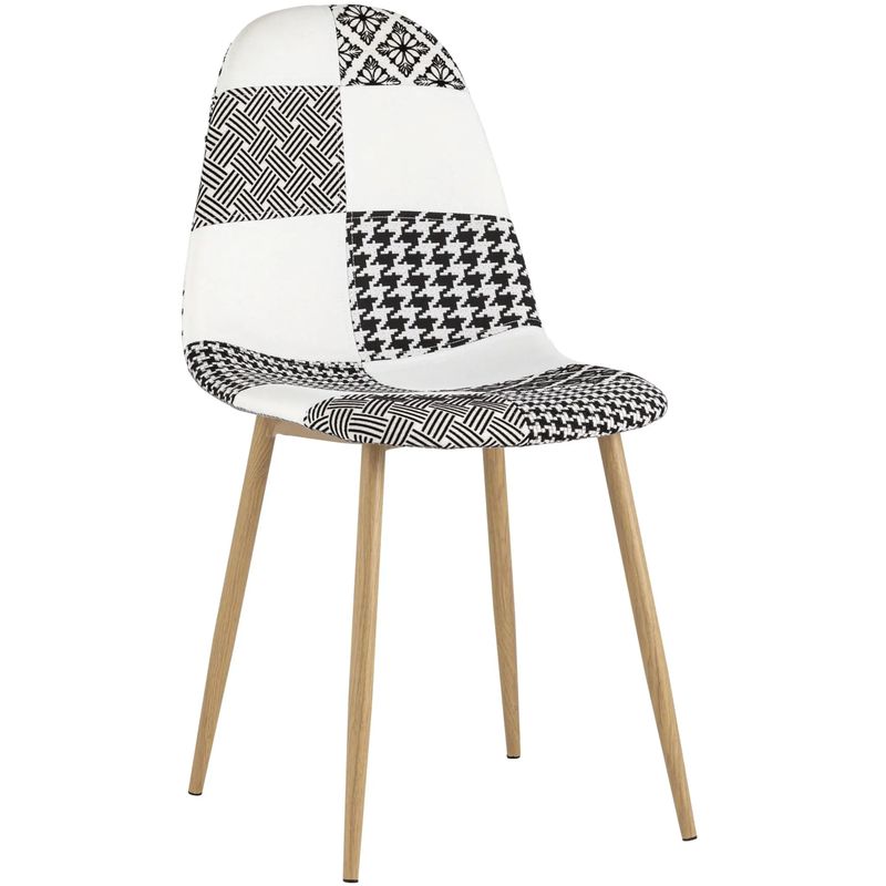 Стул Archie Chair Черно-Белый Печворк Белый Черный Древесина Стул Archie Chair Черно-Белый Печворк Белый Черный Древесина в Челябинске | Loft Concept