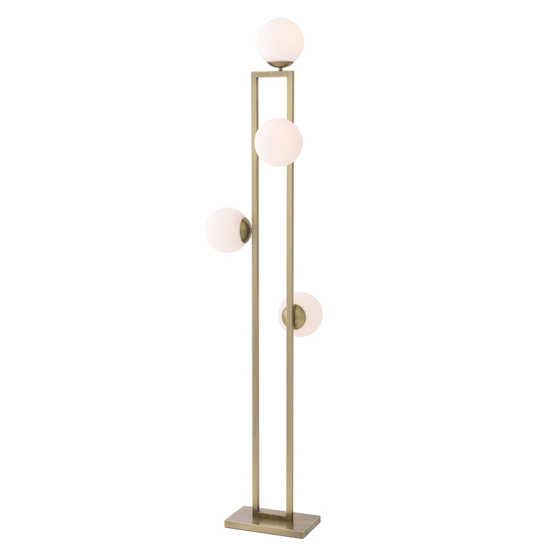 Торшер Eichholtz Floor Lamp Pascal brass Латунь Белый Торшер Eichholtz Floor Lamp Pascal brass Латунь Белый в Челябинске | Loft Concept