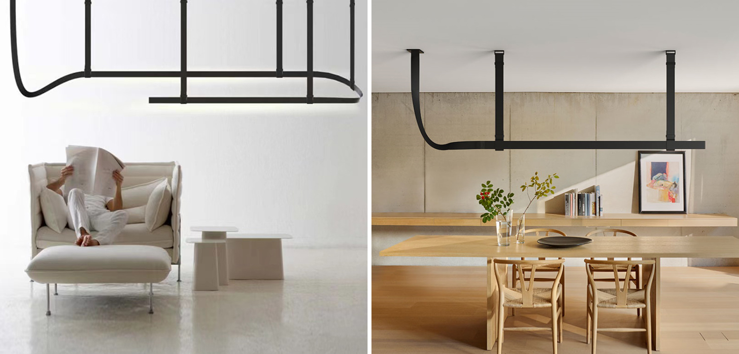 Подвесной светильник Flos Belt pelle naturale Черный цвет - фото