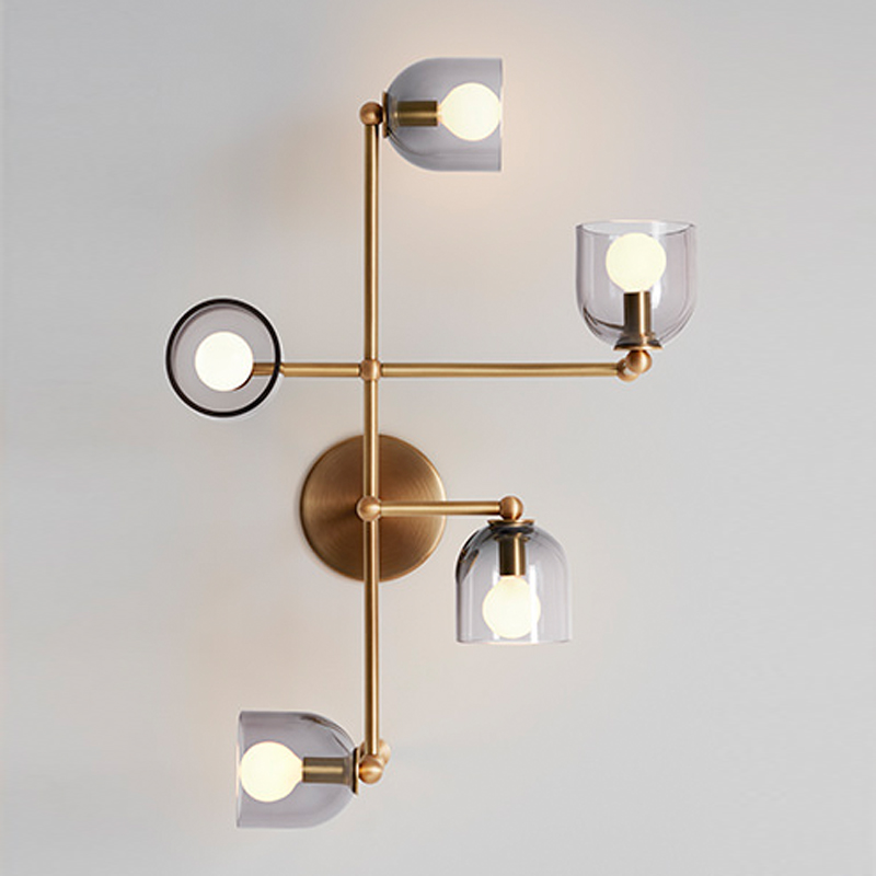 Бра Edie Sconce smok Латунь Стекло Смок Бра Edie Sconce smok Латунь Стекло Смок в Челябинске | Loft Concept