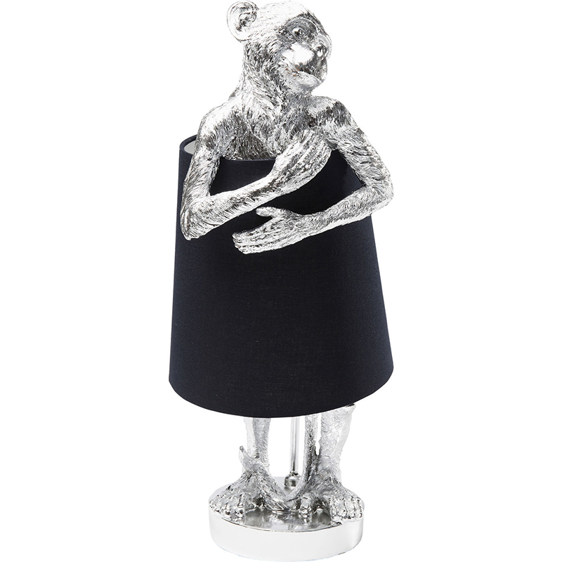 Настольная лампа Silver Monkey Hugging Lampshade Серебряный Черный Настольная лампа Silver Monkey Hugging Lampshade Серебряный Черный в Челябинске | Loft Concept