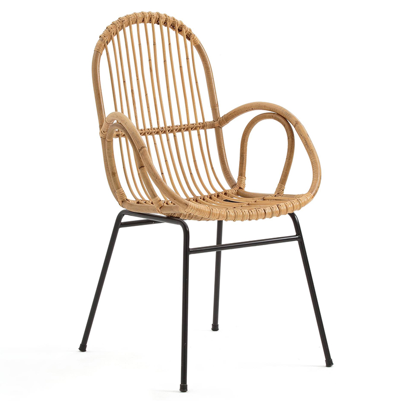 Стул Lucca Wicker Chair Бежевый Черный в Челябинске | Loft Concept 