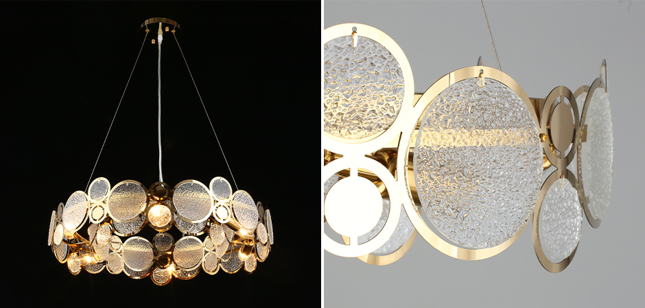 Люстра с рельефным стеклом Golden Circles Люстра с рельефным стеклом Golden Circles - Loft-Concept в Челябинске