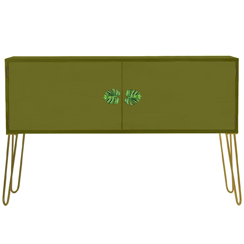 Комод длинный Monstera Green Chest of Drawers Зеленый Оливковый Комод длинный Monstera Green Chest of Drawers Зеленый Оливковый в Челябинске | Loft Concept