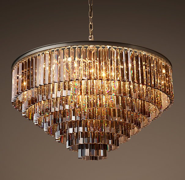 Люстра RH 1920s Odeon Smoke Glass Fringe Chandelier -80, 100 Черный в Челябинске | Loft Concept 