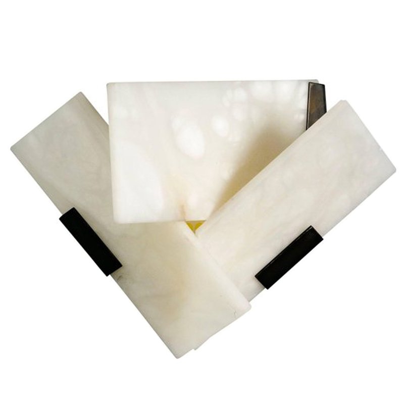 Бра Pierre Chareau Manner Large Fly 3 Alabaster Sconces Белый Мрамор Bianco Черный Бра Pierre Chareau Manner Large Fly 3 Alabaster Sconces Белый Мрамор Bianco Черный в Челябинске | Loft Concept