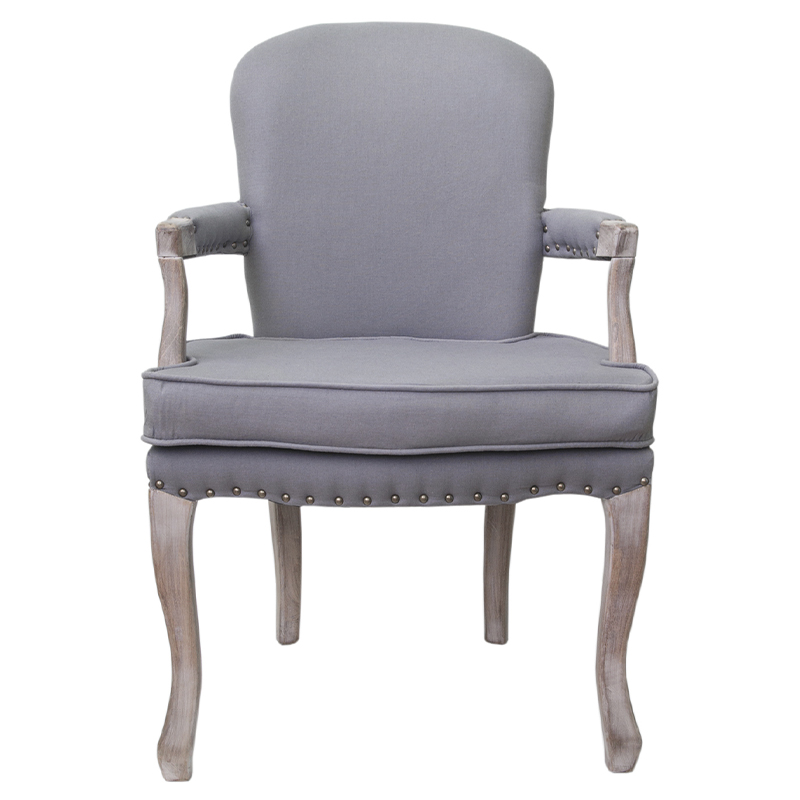 Кресло Aubrey Classical Armchair grey flax Серый Коричневый Кресло Aubrey Classical Armchair grey flax Серый Коричневый в Челябинске | Loft Concept