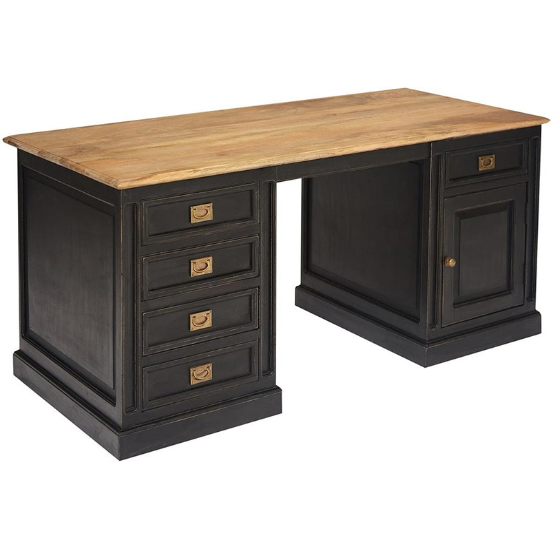 Рабочий стол Provence Sylvie Desktop Черный Древесина Рабочий стол Provence Sylvie Desktop Черный Древесина в Челябинске | Loft Concept