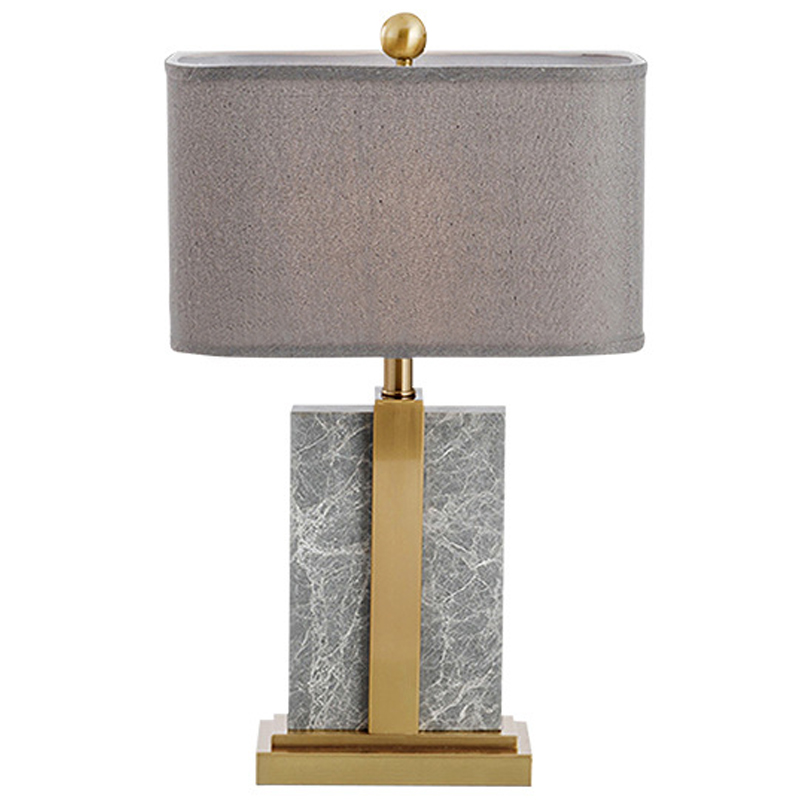 Настольная лампа Marble Brass Grey Table Lamp Серый Латунь Настольная лампа Marble Brass Grey Table Lamp Серый Латунь в Челябинске | Loft Concept