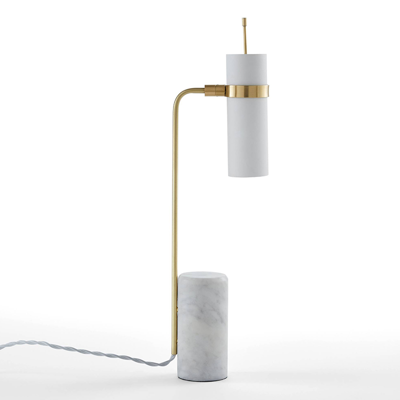 Настольная лампа Detlef Table lamp white marble Белый Мрамор Bianco Латунь Настольная лампа Detlef Table lamp white marble Белый Мрамор Bianco Латунь в Челябинске | Loft Concept