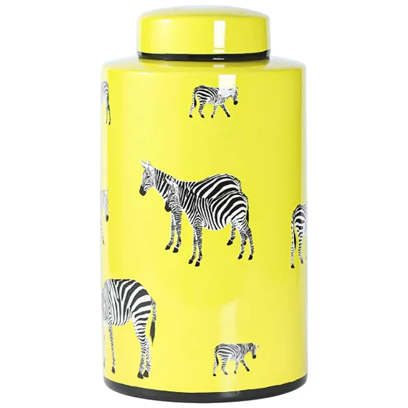 Ваза Yellow Vase Zebra Желтый Белый Черный Ваза Yellow Vase Zebra Желтый Белый Черный в Челябинске | Loft Concept