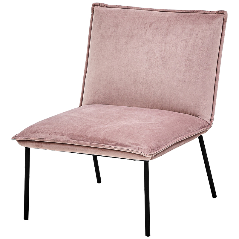 Кресло Corner Armchair Single pink Розовый пастельный Черный Кресло Corner Armchair Single pink Розовый пастельный Черный в Челябинске | Loft Concept