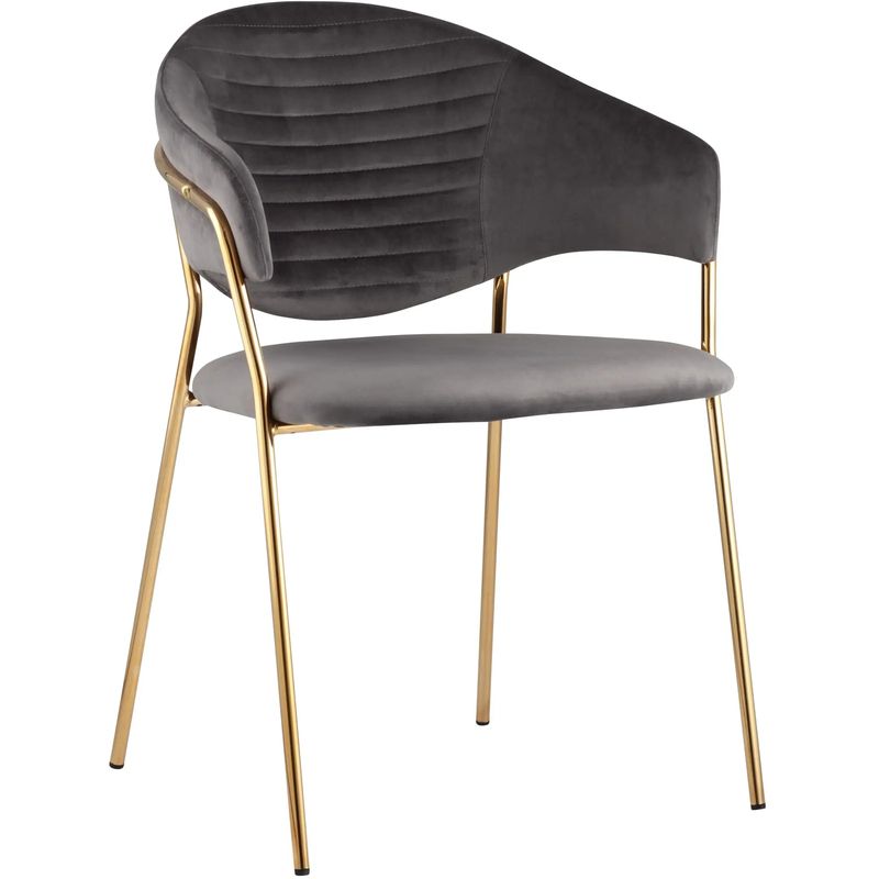 Стул Alexis Chair Серый Велюр Золотые ножки Серый Золотой Стул Alexis Chair Серый Велюр Золотые ножки Серый Золотой в Челябинске | Loft Concept
