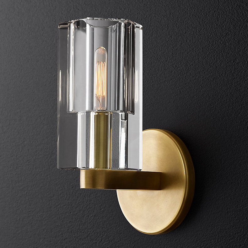Бра Restoration Hardware Arcachon Single Sconce Прозрачное Стекло Латунь в Челябинске | Loft Concept 