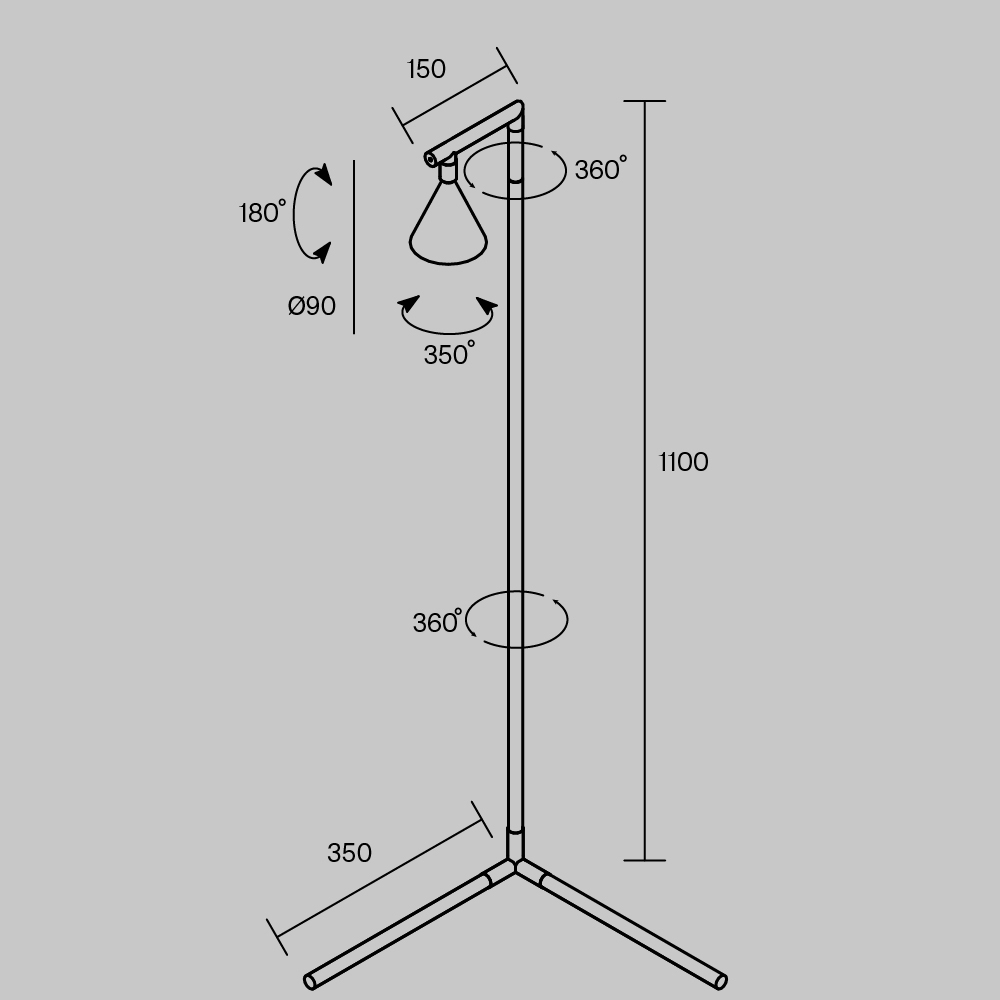Напольный торшер светодионый Stripe 3000К 20Вт в Челябинске