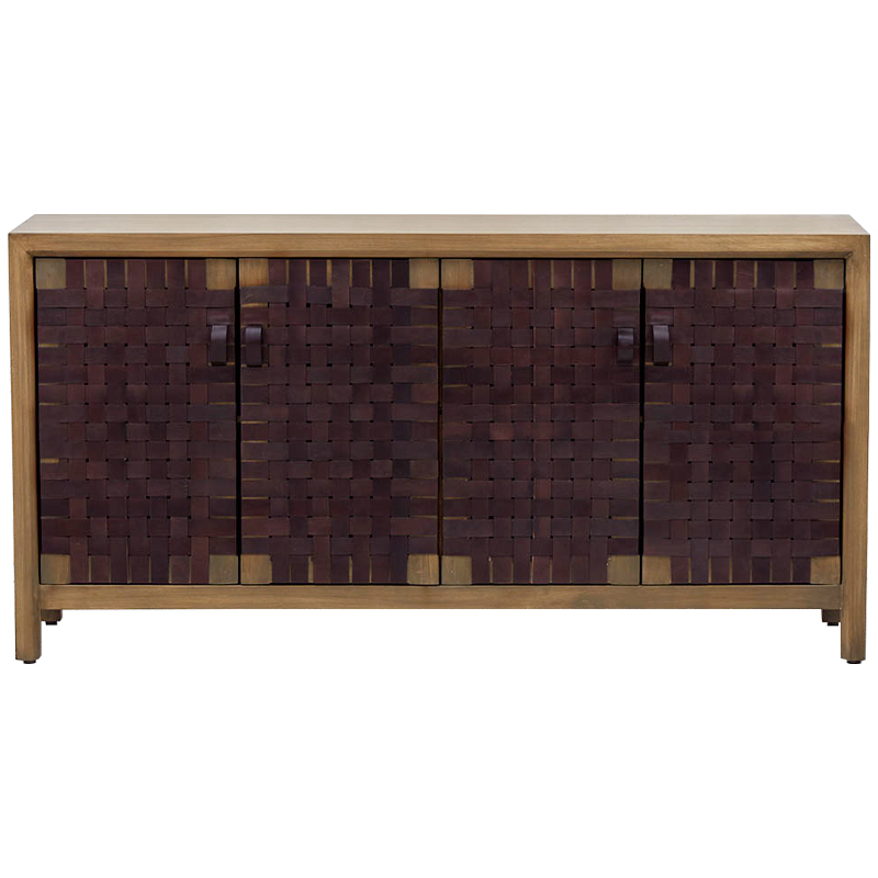 Комод Braided Leather Wood Chest of Drawers L Древесина Коричневый Комод Braided Leather Wood Chest of Drawers L Древесина Коричневый в Челябинске | Loft Concept
