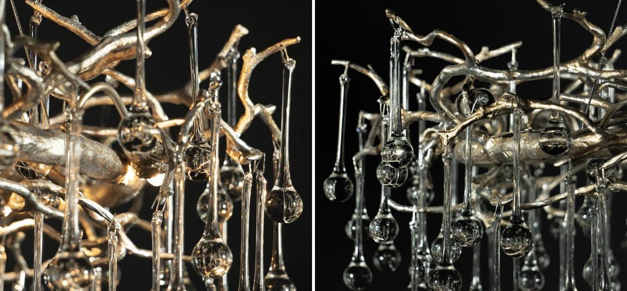 Люстра Crystal Drops Silver диаметр 100 - фото №4