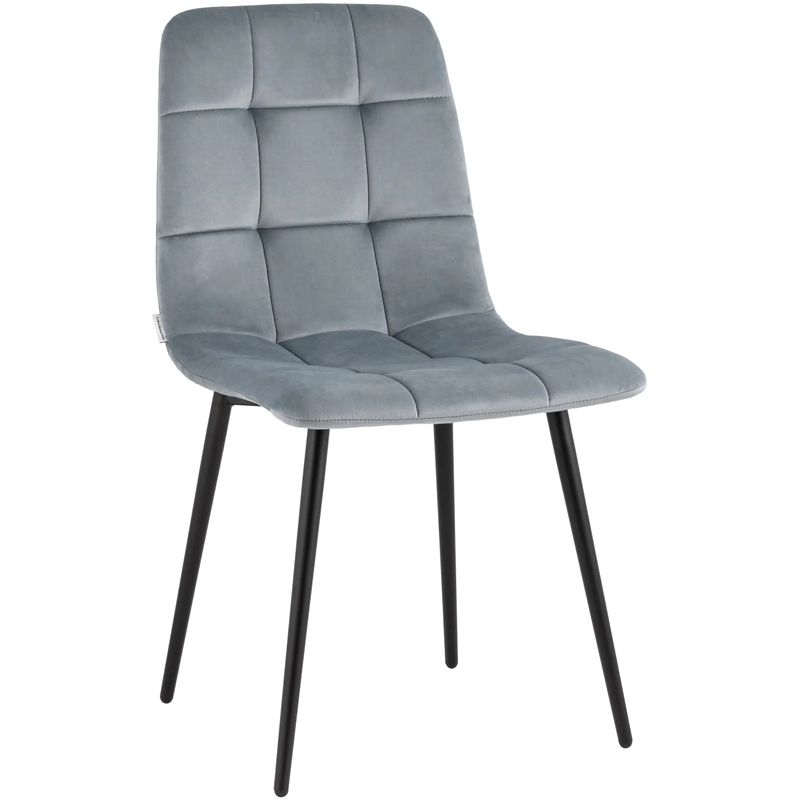 Стул NANCY Chair Серо-Голубой Велюр Серо-голубой Черный Стул NANCY Chair Серо-Голубой Велюр Серо-голубой Черный в Челябинске | Loft Concept