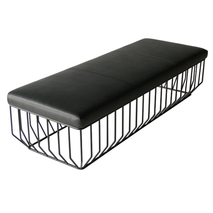 Банкетка Reza Feiz leather Bench Черный в Челябинске | Loft Concept 