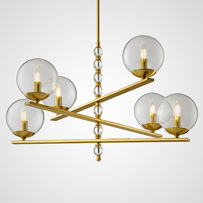Люстра FONDO Chandelier Латунь Прозрачный Люстра FONDO Chandelier Латунь Прозрачный в Челябинске | Loft Concept